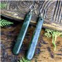 81stgeneration Boucles d'Oreilles Maori 925 Argent Sterling Roche Verte Sculptée pour Femmes…