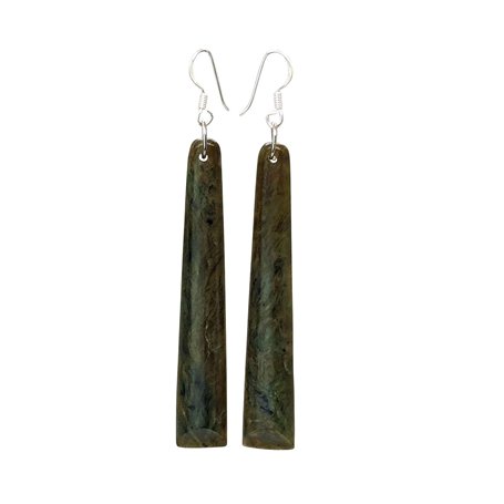 81stgeneration Boucles d'Oreilles Maori Jade Néphrite Roche Verte 925 Argent Sterling pour Femmes…
