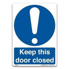 Autocollant en vinyle A5 avec inscription « Keep this door closed » - Informations de sécurité obligatoires