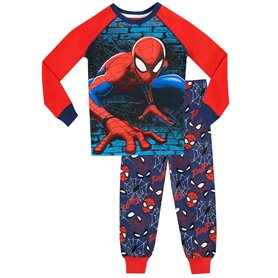 Spiderman Pyjamas Ensembles de Pyjama Marvel pour garçons | Ensemble de Nuit à Manches Longues pour Enfants | Bien ajusté - Bleu