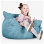 Lounge Pug Fauteuil Pouf pour Enfant 3-8 Ans en Velours Côtelé - Pouf Chambre Enfant, Assise Confortable - Bleu Mer Égée