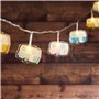 Lights4fun Guirlande Lumineuse Camping avec 12 Caravanes à LED Blanc Chaud à Piles pour Intérieur