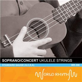World Rhythm WR-308 Jeu de cordes en nylon pour ukulélé soprano