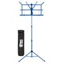 Mad About MA-MS04 Stand de musique pliable - Support de partitions portable et facile à plier avec sac de transport - Bleu