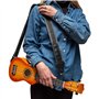 TIGER UAC4-GY Sangle de Ukulele pour Ukes Soprano, Concert, Tenor et Baritone avec porte plectre - Gris