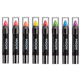 Moon Glow Neon UV Glitter Bâton de peinture pour le visage/crayon de maquillage pour le visage et le corps – Brille brillamment