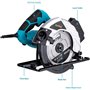KATSU Scie circulaire 185mm 1600W avec Guide Laser et 2 Lames 24T + 40T, Coupe 65mm (90°), 45mm (45°) pour le Travail du Bois, l