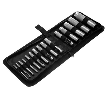 TOPWAY 15 pièces ensemble de poinçons creux trousse à outils robuste en cuir perforateur perforateur pour ceinture joints de car