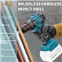 KATSU FIT-BAT 21V Perceuse Percussion Sans Fil Brushless, Mini Perceuse Visseuse Sans Fil avec Moteur sans Balais, Mandrin sans 
