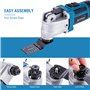KATSU FIT-BAT 21V Outil Multifonction Oscillant sans Fil Brushless Moteur sans Balais avec 6 Vitesses, Système de Changement Rap