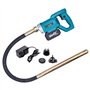 KATSU FIT-BAT 21V Vibrateur à Béton sans Fil Brushless Moteur sans Balais avec 4,0Ah Batterie et Chargeur, Tuyau de 1,2m et Arbr