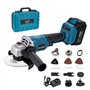 KATSU FIT-BAT 21V Meuleuse d'Angle sans Fil Brushless 115mm 125mm Moteur sans Balais avec 3,0Ah Batterie et Kits d'Accessoires M