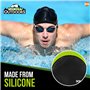 SOL 1 bonnet de bain XL noir en silicone imperméable pour homme et femme avec une tête plus grande, idéal pour les cheveux longs