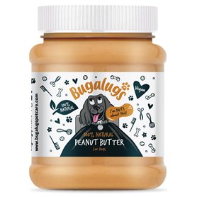 BUGALUGS - Beurre de Cacahuète pour Chiens - 340g - 100 % Naturel - sans Sel ni Sucre - Riche en Protéines - Récompense Saine -
