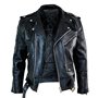Infinity Leather Blouson Homme Cuir épais véritable Style Brando Biker Fermeture éclair Diagonale
