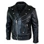 Infinity Leather Blouson Homme Cuir épais véritable Style Brando Biker Fermeture éclair Diagonale