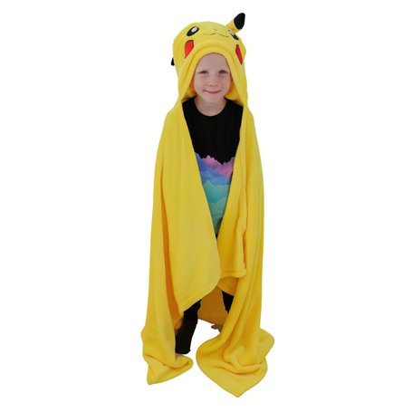 Character World Couverture Polaire à Capuche Officielle Pokémon | Couvre-lit Super Doux et Chaud