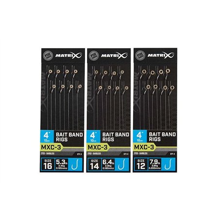 FOX Bas de Ligne sans ardillon Matrix MXC-3 Bait Band 10cm x8