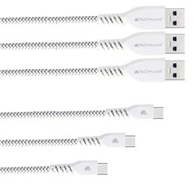 TECHGEAR USB C Câble Chargeur (3 pack) pour Appareils USB Type C Samsung Tab A8 10.5