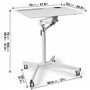 Duronic WPS57 Table de Travail Mobile Blanc | Support à roulettes pour PC ou projecteur | Support de Tablette et Porte gobelet |