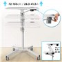 Duronic WPS57 Table de Travail Mobile Blanc | Support à roulettes pour PC ou projecteur | Support de Tablette et Porte gobelet |