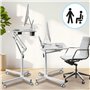 Duronic WPS57 Table de Travail Mobile Blanc | Support à roulettes pour PC ou projecteur | Support de Tablette et Porte gobelet |