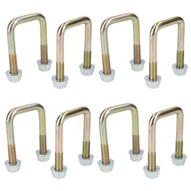 Lot de 8 boulons en U M10 40 mm x 70 mm pour remorques avec écrous haute résistance