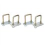 Lot de 4 boulons en U M10 40 mm x 70 mm avec plaques et écrous haute résistance