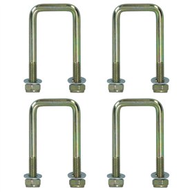 Lot de 4 boulons en U M10 40 mm x 88 mm pour remorques avec écrous haute résistance