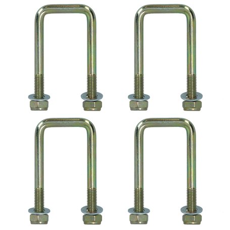 Lot de 4 boulons en U M10 40 mm x 88 mm pour remorques avec écrous haute résistance