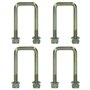 Lot de 4 boulons en U M10 40 mm x 88 mm pour remorques avec écrous haute résistance