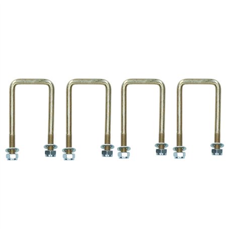 Lot de 4 boulons en U M10 50 mm x 100 mm pour remorques avec écrous haute résistance