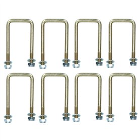 Lot de 8 boulons en U M10 50 mm x 100 mm pour remorques avec écrous haute résistance