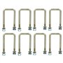 Lot de 8 boulons en U M10 50 mm x 100 mm pour remorques avec écrous haute résistance