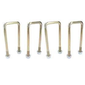 Lot de 4 boulons en U M10 50 mm x 130 mm pour remorques avec écrous haute résistance