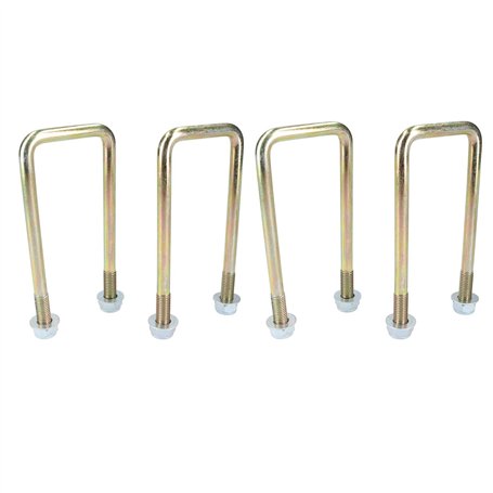 Lot de 4 boulons en U M10 50 mm x 130 mm pour remorques avec écrous haute résistance