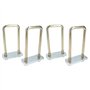 Lot de 4 boulons en U M10 50 mm x 130 mm avec plaques et écrous haute résistance