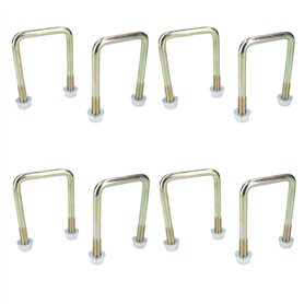 Lot de 8 boulons en U M10 60 mm x 90 mm pour remorques avec écrous haute résistance