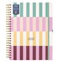 Busy B Agenda enseignant A4 non daté - Journal à rayures multicolores - Planificateur académique tout en un seul endroit avec se