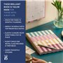 Busy B Agenda enseignant A4 non daté - Journal à rayures multicolores - Planificateur académique tout en un seul endroit avec se