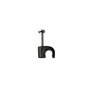 Lot de 100 clips de câble ronds noirs avec clous de fixation, type K (5 mm)