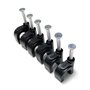 Lot de 100 clips de câble ronds noirs avec clous de fixation