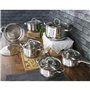 Gourmet 12/10 Pièces Argent Stainless Steel Non Bâton Batterie de Cuisine Pots Casseroles Cuisine Induction Set - 12 Pièces