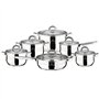 Gourmet 12/10 Pièces Argent Stainless Steel Non Bâton Batterie de Cuisine Pots Casseroles Cuisine Induction Set - 12 Pièces