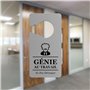 Panneau de Porte Humoristique 'Génie au Travail, Ne Pas Déranger' avec Illustration Inspirée par Einstein - Cadeau Original