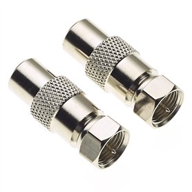 Connecteur de câble d'antenne TV coaxial de Type F mâle vers PAL mâle Adaptateur F mâle vers PAL idéal pour TV Lot de 2