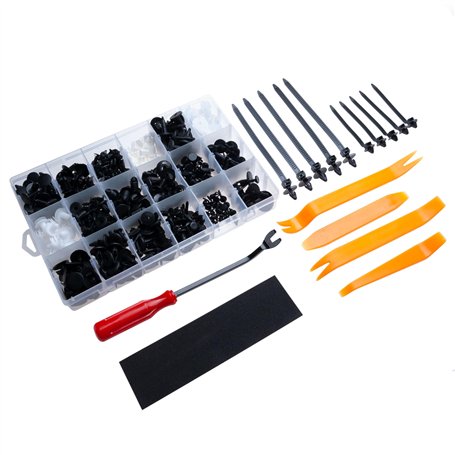 Outils De DéMontage Clips Plastique De Garniture Trousse Kit 450 Pièces de Retrait De Garnitures Ensemble Réparation de Porte av