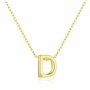 Philip Jones Collier plaqué or avec initiale lettre D créée avec des cristaux de zircon