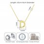 Philip Jones Collier plaqué or avec initiale lettre D créée avec des cristaux de zircon, Plaqué or, Cristal de zircondia®