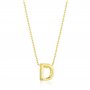 Philip Jones Collier plaqué or avec initiale lettre D créée avec des cristaux de zircon, Plaqué or, Cristal de zircondia®